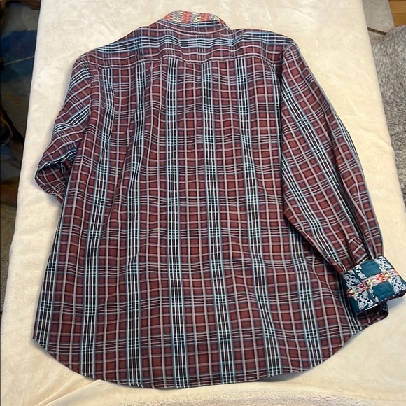 Robert Graham Burgundy Plaid Button Down Shirt EUC 2XL Classic Fit - Picture 10 of 11